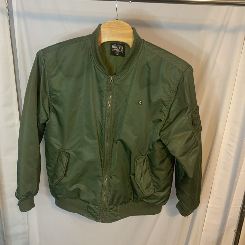South Pole Jacket Authentic‎ Collection Bomber Olive Green Mens Size XL